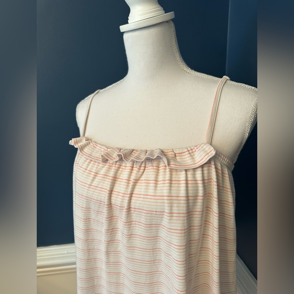Lake Pajamas CloudPima Ruffle Nightgown Pink Stripe - Picture 4 of 8